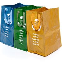Set riciclo 3 borsoni per rifiuti differenziati
