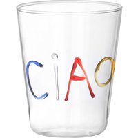 Bicchiere scritta Ciao in vetro borosilicato, da 380 ml