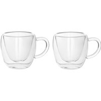 Set tazzine caffè trasparenti in vetro borosilicato, da 80 ml