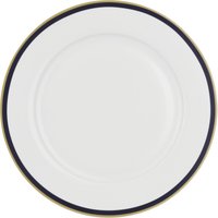 Piatto piano con filo blu e oro in new bone china, da 26 cm