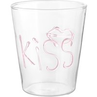 Bicchiere decoro Kiss in vetro borosilicato, 380 ml