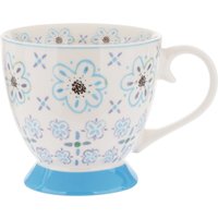 Tazza tè decoro azzurro in New Bone China, 450 ml