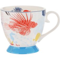 Tazza tè decoro marino azzurra in New Bone China, 450 ml