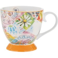 Tazza tè fiori arancione in New Bone China, 450 ml