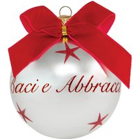 Pallina di Natale con scritta Baci e Abbracci 10 cm