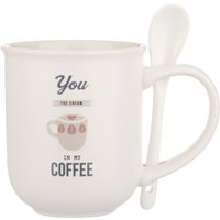 Mug caffè bianca 400 ml con cucchiaino