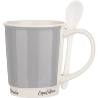 Mug grigia 400 ml con cucchiaino