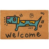 Zerbino 75x45 Welcome cane B.Simo in fibra di cocco