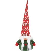 Gnomo natalizio fermaporta 45 cm cappello rombi rosso