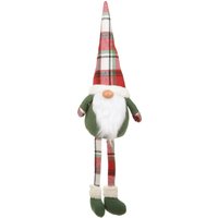 Gnomo natalizio 75 cm gambe molli con cappello tartan