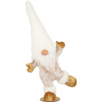 Gnomo natalizio in piedi bianco 45 cm