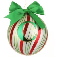 Pallina Natale con lettera C 10 cm Circus verde