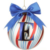 Pallina Natale con lettera E 10 cm Circus blu