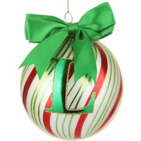 Pallina Natale con lettera L 10 cm Circus verde