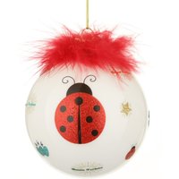 Pallina Natale coccinella rossa 10 cm Good Luck