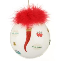 Pallina Natale cornetto rosso 10 cm Good Luck