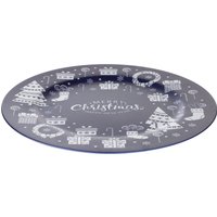 Sottopiatto Natale blu e argento 33 cm