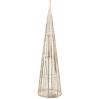 Albero glitterato con luci oro LED 80 cm