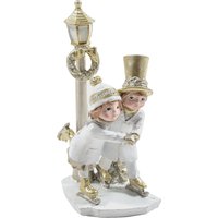 Pattinatori decorazione Natale in resina 11x9,5x21 cm