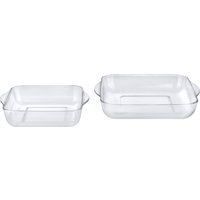 Set pirofile Borcam quadrate in vetro, da 2 pezzi