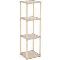 Scaffale 4 ripiani 25x100x26 cm in polipropilene
