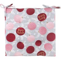 Cuscino sedia natalizio 40x40 cm palline malva