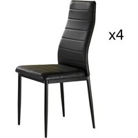 Set 4 sedie in ecopelle nere Idaho Tomasucci
