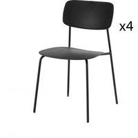 Set 4 sedie nero opaco Harlow Tomasucci