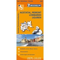 Michelin Aostatal, Piemont, Lombardei und Ligurien: Straßen- und Tourismuskarte 1:400.000 (MICHELIN Regionalkarten)
