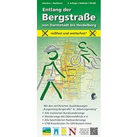 Wandern + Radfahren, Entlang der Bergstraße von Darmstadt bis Heidelberg: Maßstab 1:30.000; reißfest und wetterfest; Mit den zertifizierten ... beschilderten Radwanderwege; UTM-Koordinaten