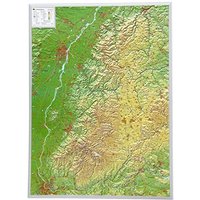 Schwarzwald 1:200.000 ohne Rahmen: Reliefkarte Schwarzwald 1:200.000 (Tiefgezogenes Kunststoffrelief)