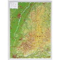 Schwarzwald klein 1:400.000 ohne Rahmen: Reliefkarte Schwarzwald klein Din A3 (Tiefgezogenes Kunststoffrelief)