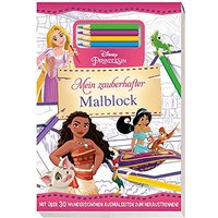 Disney Prinzessin: Mein zauberhafter Malblock: Malblock mit 4 Farbstiften