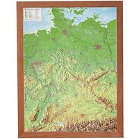 Deutschland klein mit Rahmen 1:2.4MIO: Reliefkarte Deutschland klein mit Holzrahmen