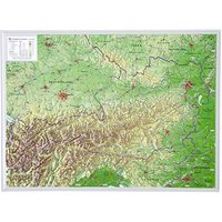 Österreich 1:1.6MIO: Reliefkarte Österreich klein Din A3 (Tiefgezogenes Kunststoffrelief)