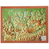 Reliefkarte Salzkammergut mit Rahmen(1:300.000): Reliefkarte Salzkammergut mit Holzrahmen(1:300.000)