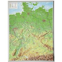 Deutschland klein 1:2.4MIO: Reliefkarte von Deutschland klein Din A3 (Tiefgezogenes Kunststoffrelief)