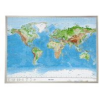 Welt Gross 1 : 53.500.000 mit Aluminiumrahmen