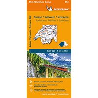 Michelin Schweiz Süd-West: Straßen- und Tourismuskarte 1:200.000 (MICHELIN Regionalkarten)
