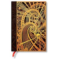 The Chanin Spiral (New York Deco) Midi Unlined Hardcover Journal: Hardcover, 120 gsm, ribbon marker, memento pouch, elastic closure
