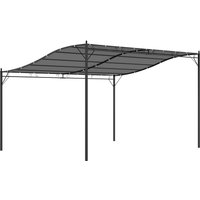 Outsunny 13' x 10' Outdoor Pergola Gazebo, Steel Patio Canopy with Weather-Resistant Fabric and Drainage Holes, Gray