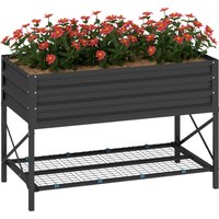 Outsunny 40" x 20" x 10" Galvanized Steel Raised Garden Bed, Steel Raised Garden with Bed Liner, 440lbs, Gray Aosom.com
