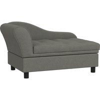 PawHut Elevated Dog Sofa Pet Bed with Storage Soft Cushion for Small Medium Dogs Gray Aosom.com