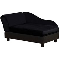 PawHut Luxury Dog Bed for Small Dogs, Hidden Storage, 3" Foam Cushion, Modern Pet Sofa, Black Aosom.com
