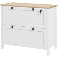 HOMCOM White Lateral File Cabinet 2 Drawer with Adjustable Hanging Bar for A4 Letter Legal Size Aosom.com