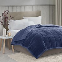 Reversible Down Alternative Blanket with Smart Temperature Regulating, Bed Blanket with OEKO-TEX Certified, 90" L x 66" W x 0.25" H, Navy Aosom.com