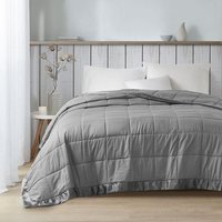 King Size Embossed Down Alternative Blanket with Satin Trim, Machine Washable Bed Blanket for Bedroom, 108" L x 96" W x 0.25" H, Charcoal Aosom.com