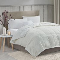 Reversible Down Alternative Blanket with Smart Temperature Control, Bed Blanket with OEKO-TEX Certified, 90" L x 90" W x 0.25" H, Ivory Aosom.com
