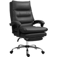 Vinsetto Massage Office Chair with Heat Function, Computer Desk Chair with Footrest Swivel Wheels, Black