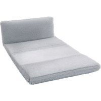 HOMCOM Bean Bag Floor Sofa Bed, Contemporary Plush Wide Folding Floor Mattress, Foam Filling Wall Couch Sleeper, Light Gray